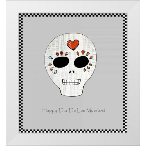 Sugar Skull White Modern Wood Framed Art Print by Ogren, Sarah