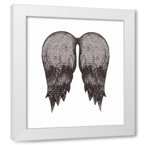 Black Angel Wings White Modern Wood Framed Art Print by Ogren, Sarah