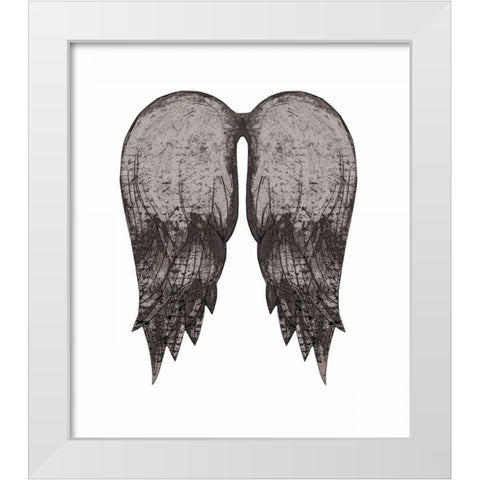 Black Angel Wings White Modern Wood Framed Art Print by Ogren, Sarah