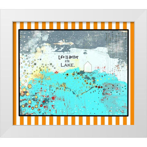 Life at the Lake White Modern Wood Framed Art Print by Ogren, Sarah