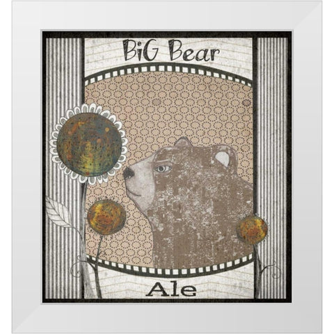 Big Bear Ale White Modern Wood Framed Art Print by Ogren, Sarah