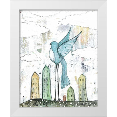 Blue Bird White Modern Wood Framed Art Print by Ogren, Sarah