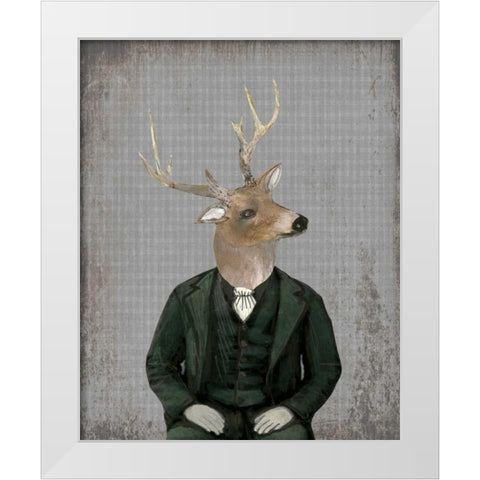 Mr. White Tall White Modern Wood Framed Art Print by Ogren, Sarah