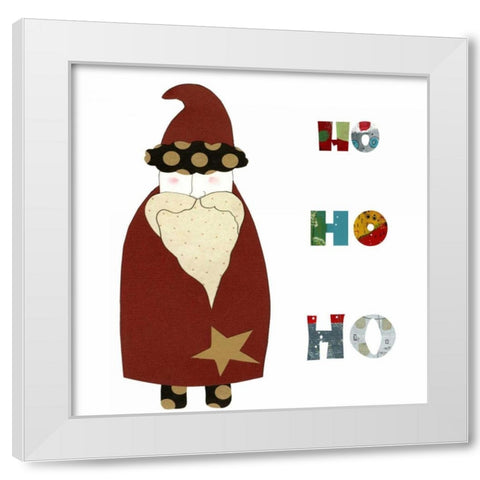 Dark Red Santa White Modern Wood Framed Art Print by Ogren, Sarah