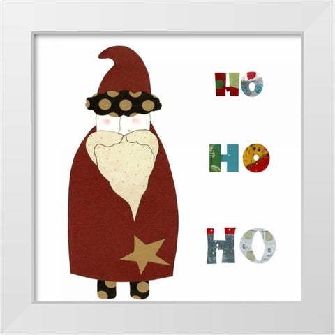 Dark Red Santa White Modern Wood Framed Art Print by Ogren, Sarah