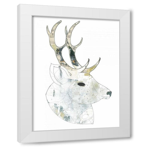 Golden Buck White Modern Wood Framed Art Print by Ogren, Sarah