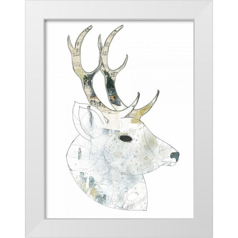 Golden Buck White Modern Wood Framed Art Print by Ogren, Sarah