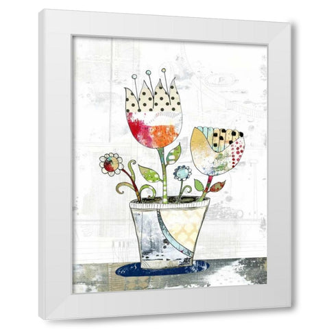 Flower Pot White Modern Wood Framed Art Print by Ogren, Sarah