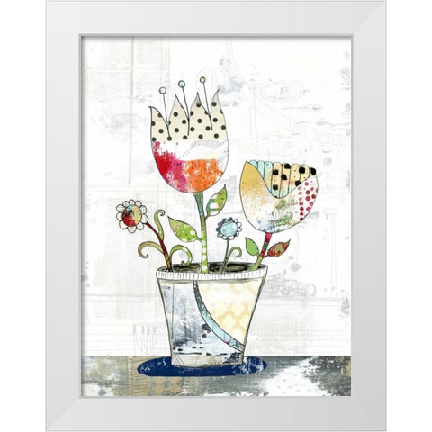 Flower Pot White Modern Wood Framed Art Print by Ogren, Sarah