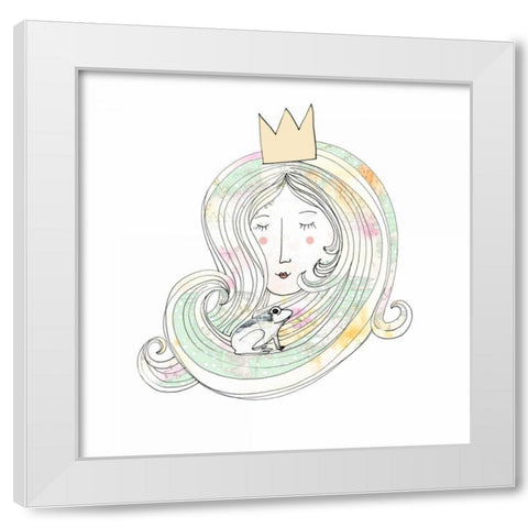 The Princess and the Frog White Modern Wood Framed Art Print by Ogren, Sarah