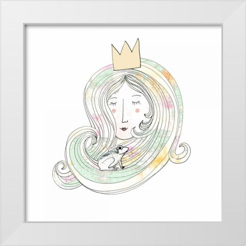 The Princess and the Frog White Modern Wood Framed Art Print by Ogren, Sarah