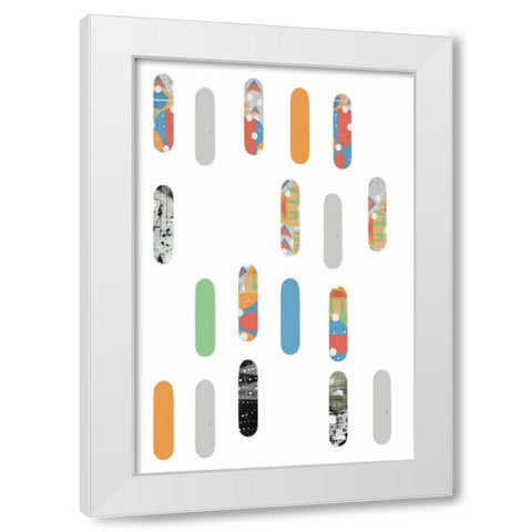 Skateboards White Modern Wood Framed Art Print by Ogren, Sarah