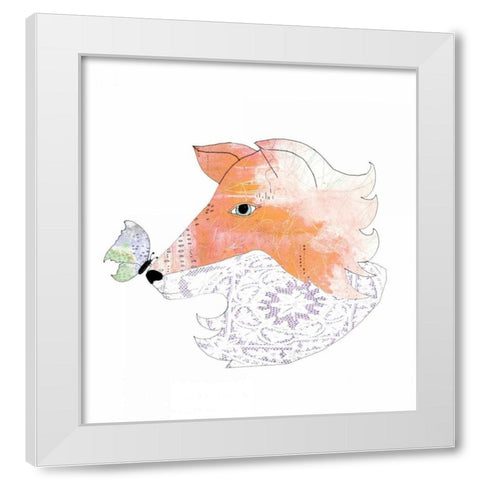 Lace Fox White Modern Wood Framed Art Print by Ogren, Sarah
