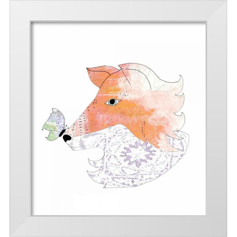 Lace Fox White Modern Wood Framed Art Print by Ogren, Sarah