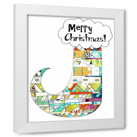 Geometric Stocking White Modern Wood Framed Art Print by Ogren, Sarah