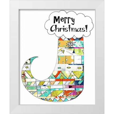 Geometric Stocking White Modern Wood Framed Art Print by Ogren, Sarah
