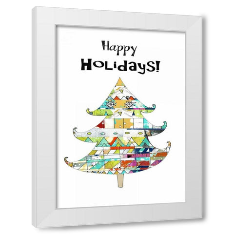 Geometric Tree White Modern Wood Framed Art Print by Ogren, Sarah