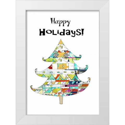 Geometric Tree White Modern Wood Framed Art Print by Ogren, Sarah