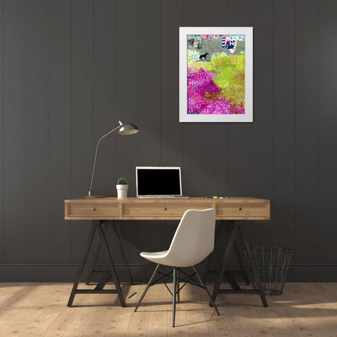 Fuchsia and Lime Pasture White Modern Wood Framed Art Print by Ogren, Sarah