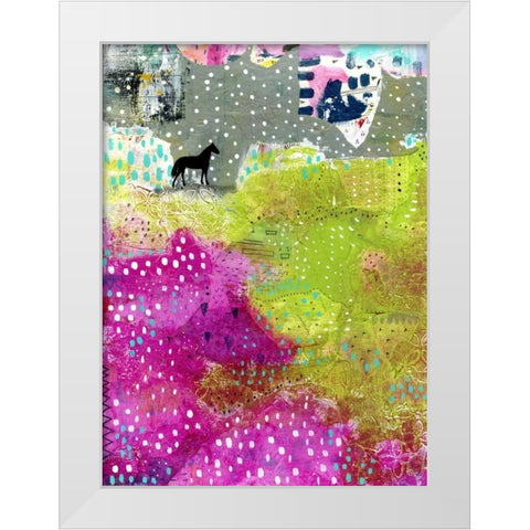 Fuchsia and Lime Pasture White Modern Wood Framed Art Print by Ogren, Sarah