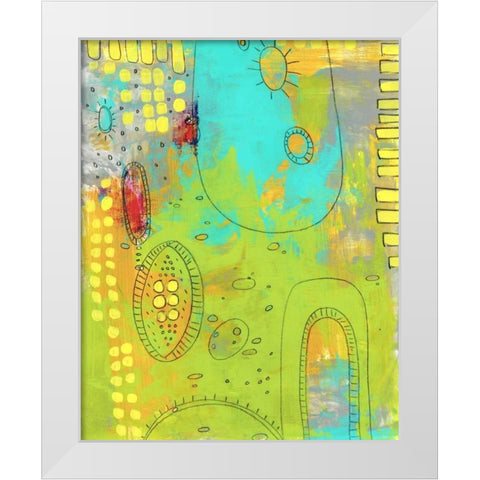 Green Monster White Modern Wood Framed Art Print by Ogren, Sarah