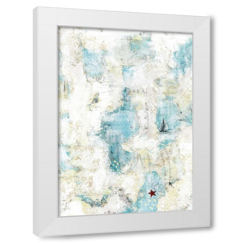 The Starfish and the Sailboat White Modern Wood Framed Art Print by Ogren, Sarah