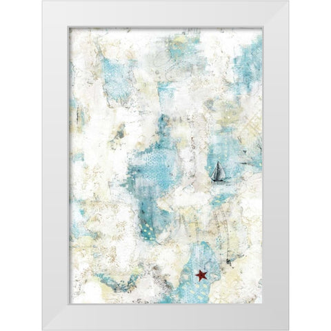 The Starfish and the Sailboat White Modern Wood Framed Art Print by Ogren, Sarah