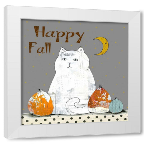 Happy Fall White Modern Wood Framed Art Print by Ogren, Sarah
