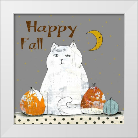 Happy Fall White Modern Wood Framed Art Print by Ogren, Sarah