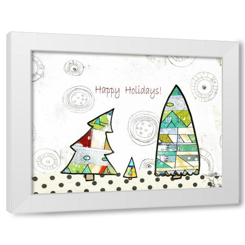 Geometric Trees White Modern Wood Framed Art Print by Ogren, Sarah