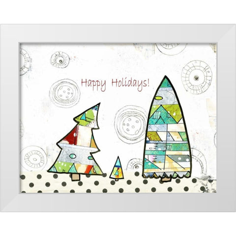 Geometric Trees White Modern Wood Framed Art Print by Ogren, Sarah