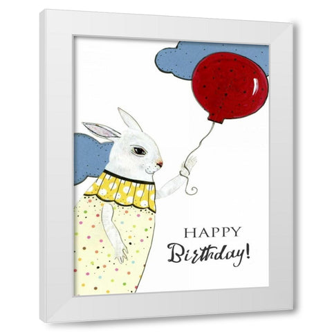 Happy Birthday Card White Modern Wood Framed Art Print by Ogren, Sarah