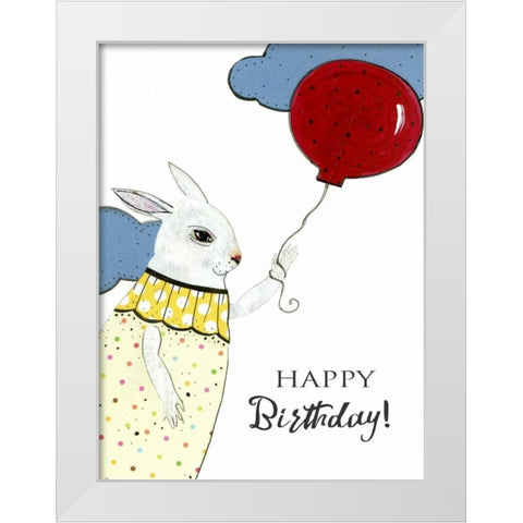 Happy Birthday Card White Modern Wood Framed Art Print by Ogren, Sarah