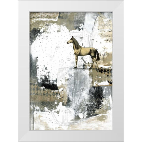 Blonde Horse White Modern Wood Framed Art Print by Ogren, Sarah