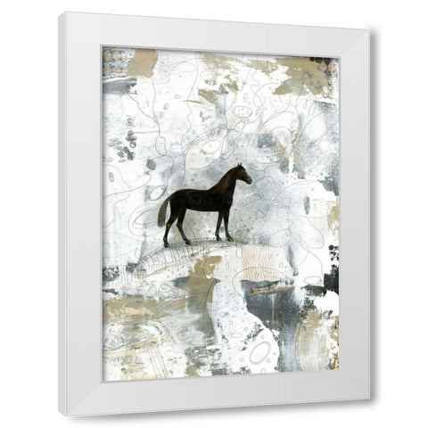 Dark Horse White Modern Wood Framed Art Print by Ogren, Sarah