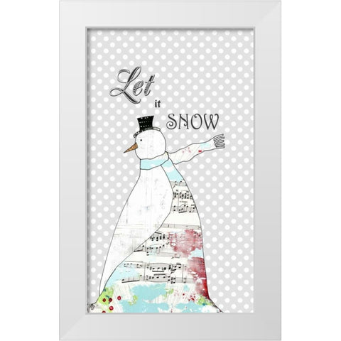 Long Scarf Snowman White Modern Wood Framed Art Print by Ogren, Sarah
