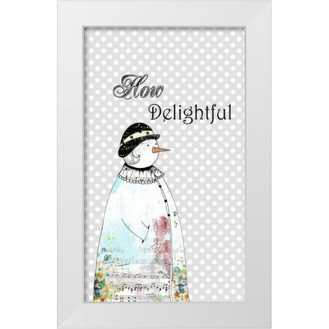 Snow-woman in Cloche White Modern Wood Framed Art Print by Ogren, Sarah