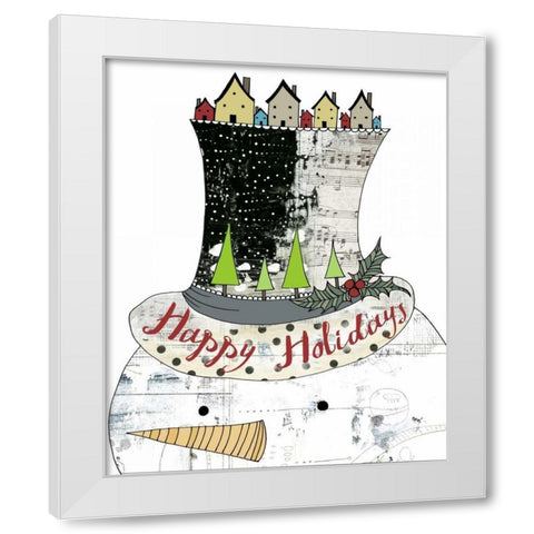 Big Top Hat Snowman White Modern Wood Framed Art Print by Ogren, Sarah