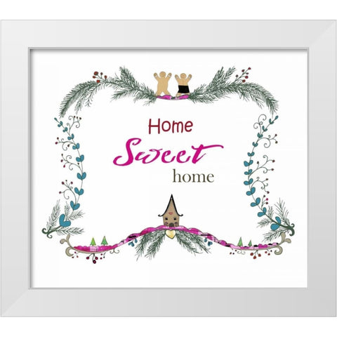 Home Sweet Home Gingerbread White Modern Wood Framed Art Print by Ogren, Sarah