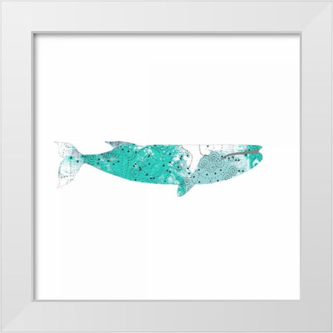 Blue Whale White Modern Wood Framed Art Print by Ogren, Sarah