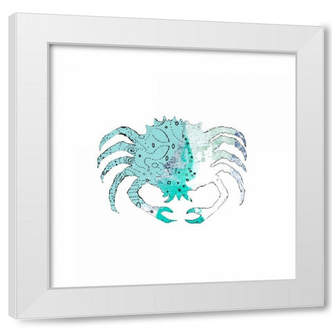 Blue Crab White Modern Wood Framed Art Print by Ogren, Sarah