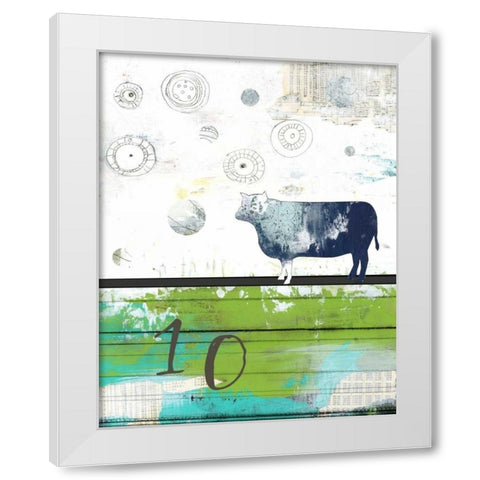 Cow 10 White Modern Wood Framed Art Print by Ogren, Sarah