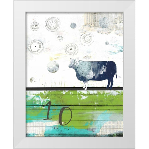 Cow 10 White Modern Wood Framed Art Print by Ogren, Sarah