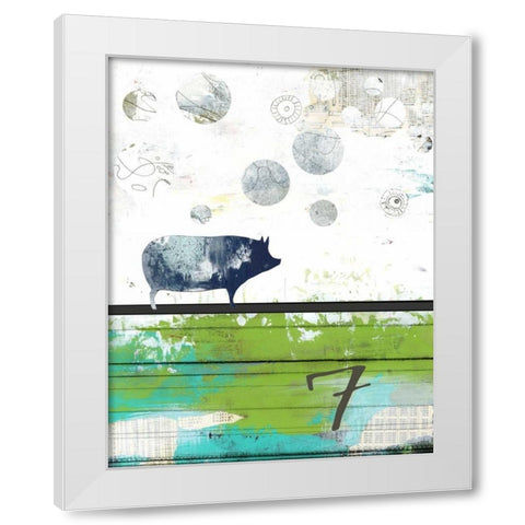 Pig 7 White Modern Wood Framed Art Print by Ogren, Sarah