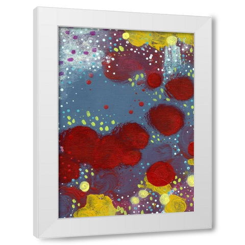 Big Red Flowers Abstract White Modern Wood Framed Art Print by Ogren, Sarah