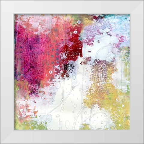 Rainbow Abstract White Modern Wood Framed Art Print by Ogren, Sarah