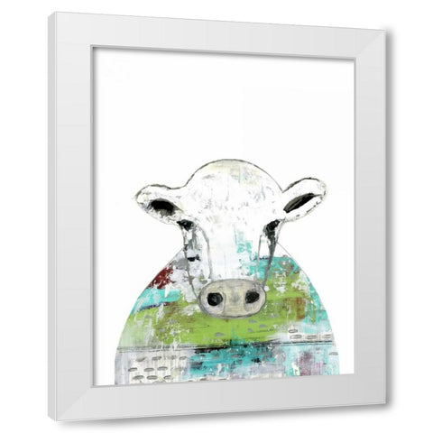Collage Cow II White Modern Wood Framed Art Print by Ogren, Sarah