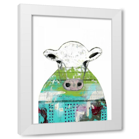 Collage Cow White Modern Wood Framed Art Print by Ogren, Sarah