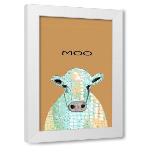 Moo Cow White Modern Wood Framed Art Print by Ogren, Sarah