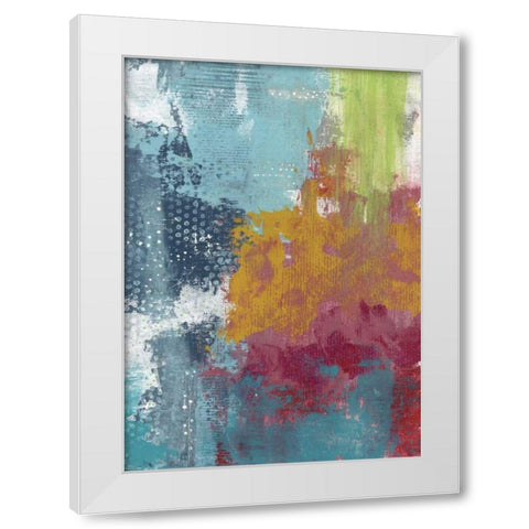 Lime Green Waterfall Abstract White Modern Wood Framed Art Print by Ogren, Sarah